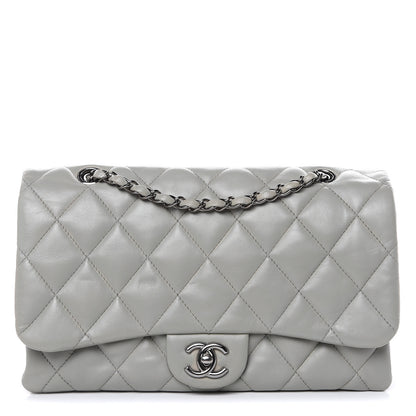 Chanel Lambskin Quilted Large 3 Flap Bag Grey 1 of 20