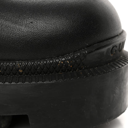 Gucci Calfskin Embroidered Lace Up Combat Ankle Boots 35 Black 10 of 16