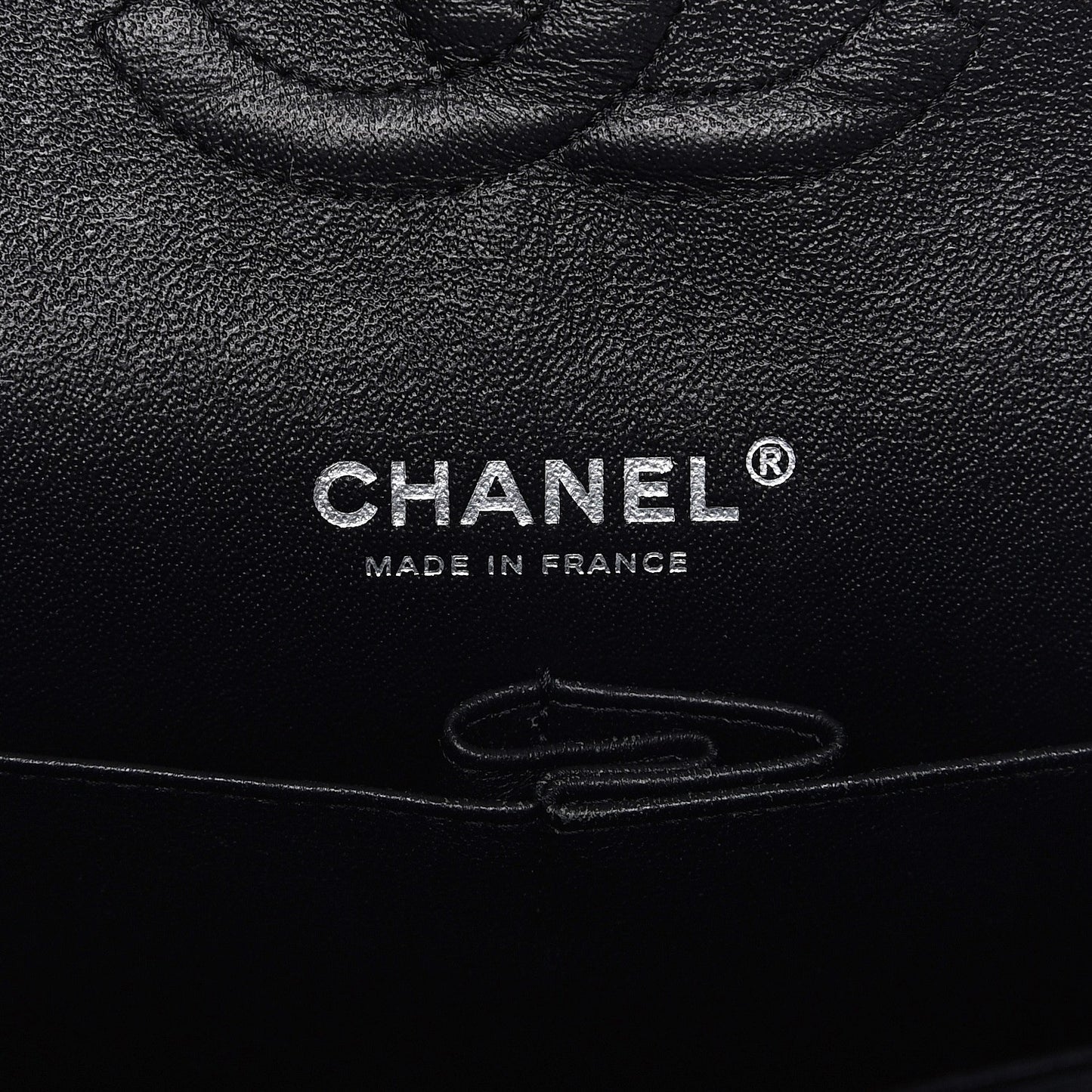 Patent Quilted Medium Double Flap Black
