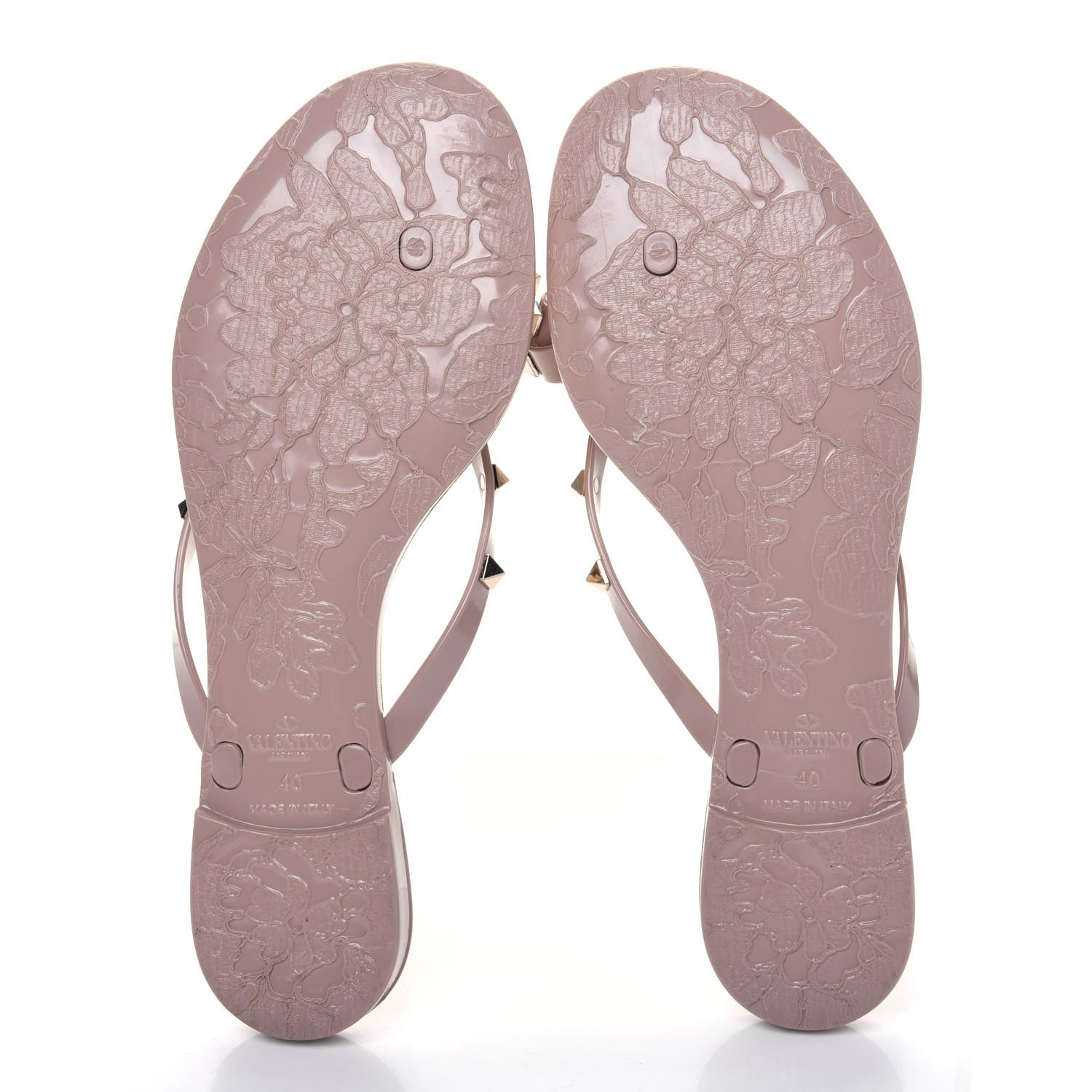 Valentino Garavani PVC Jelly Rockstud Bow Thong Sandals 40 Poudre 5 of 8