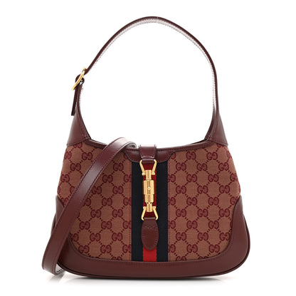 Gucci Monogram Azalea Calfskin Web Small Jackie 1961 Hobo Sahara Rubino Chardonnay 1 of 8