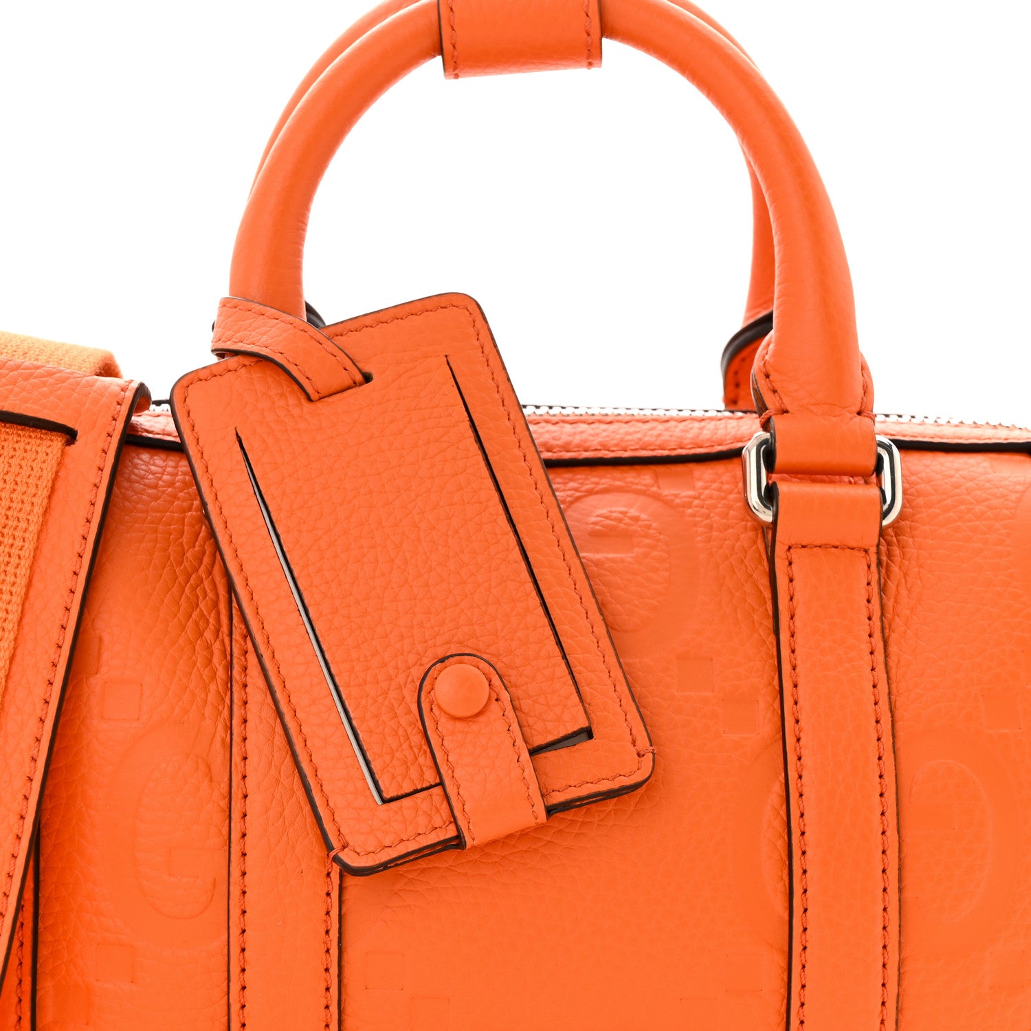 Gucci Piuma Calfskin Jumbo GG Embossed Mini Duffle Bag Good Orange 8 of 10