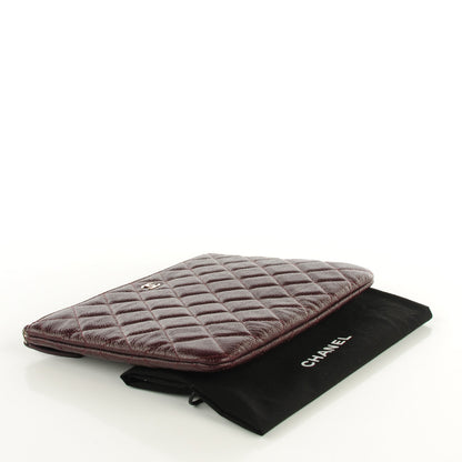 Chanel Caviar Quilted Medium Cosmetic Case Burgundy 4 of 7