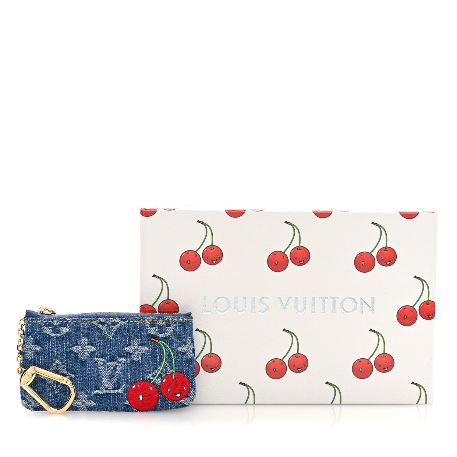 Louis Vuitton LV X TM Monogram Denim Cerises Key Pouch Blue 7 of 7