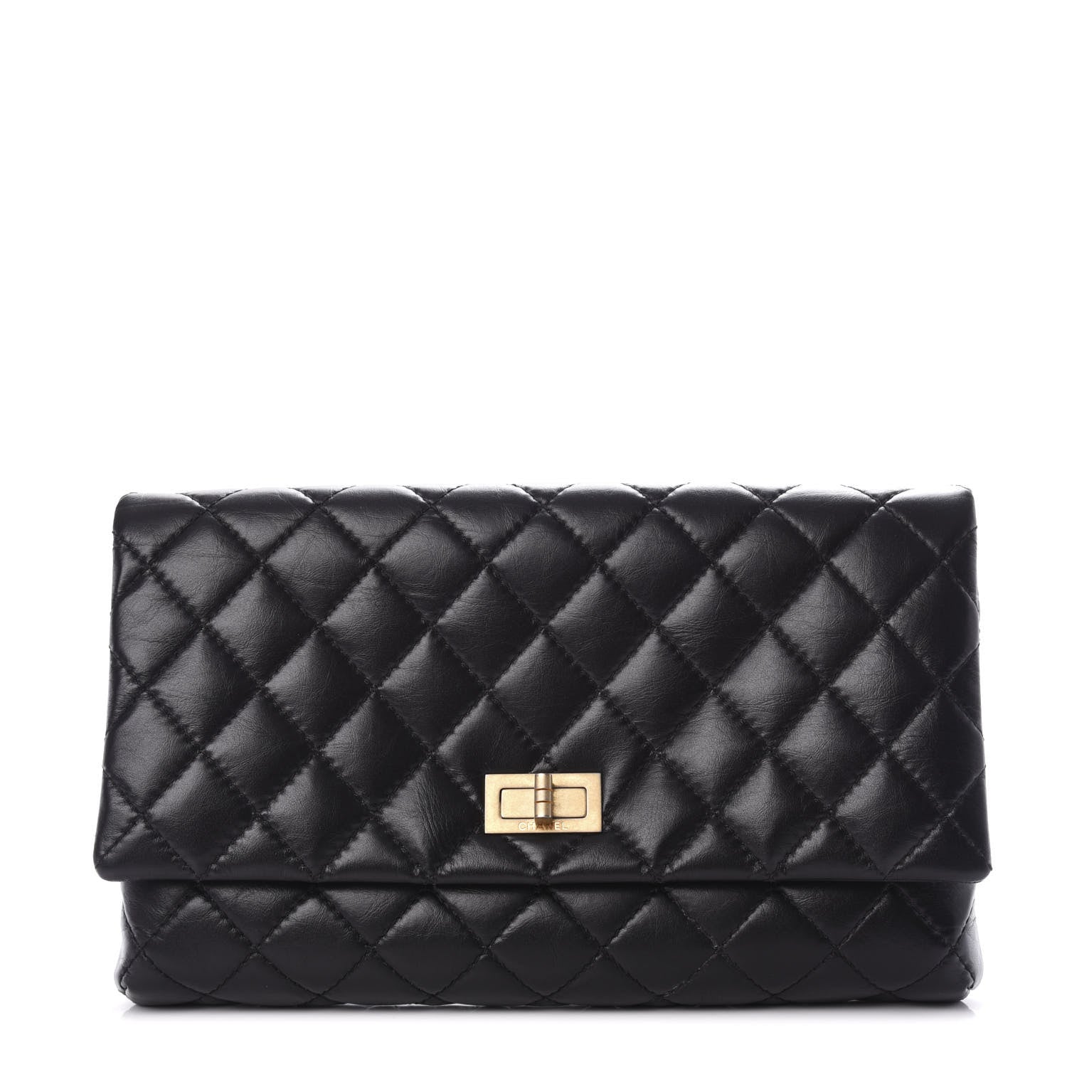 Chanel Aged Calfskin Quilted Reissue 2.55 Clutch Black 1 of 12
