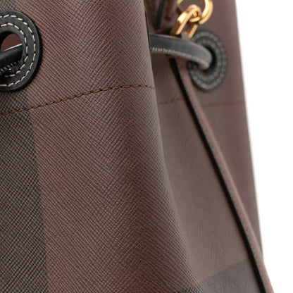 Burberry Giant Check Calfskin TB Bucket Bag Dark Birch 11 of 11