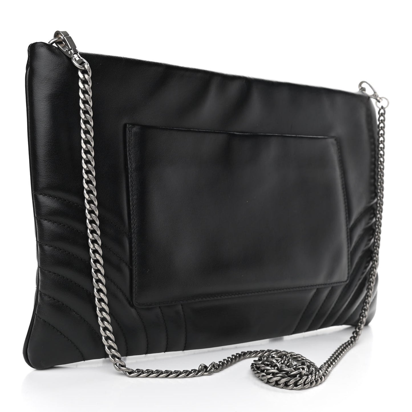 Soft Calfskin Impunture Diagramme Clutch Black