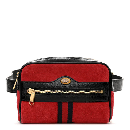 Gucci Suede Small Ophidia Belt Bag 95 38 Hibiscus Red 1 of 12
