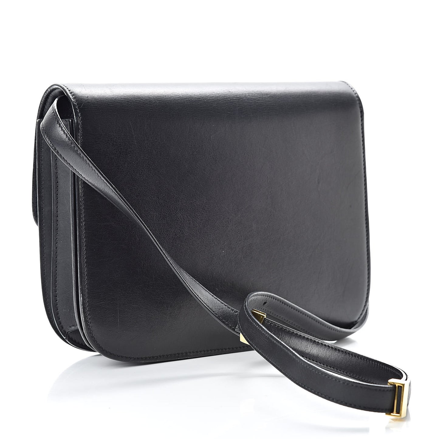 Box Calfskin Medium Classic Box Flap Bag Black