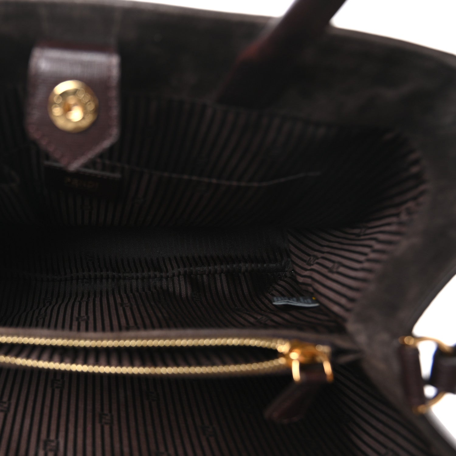 Fendi Vitello Elite Flamingo Regular 2Jours Tote Moro Marrone Nocciola 5 of 10