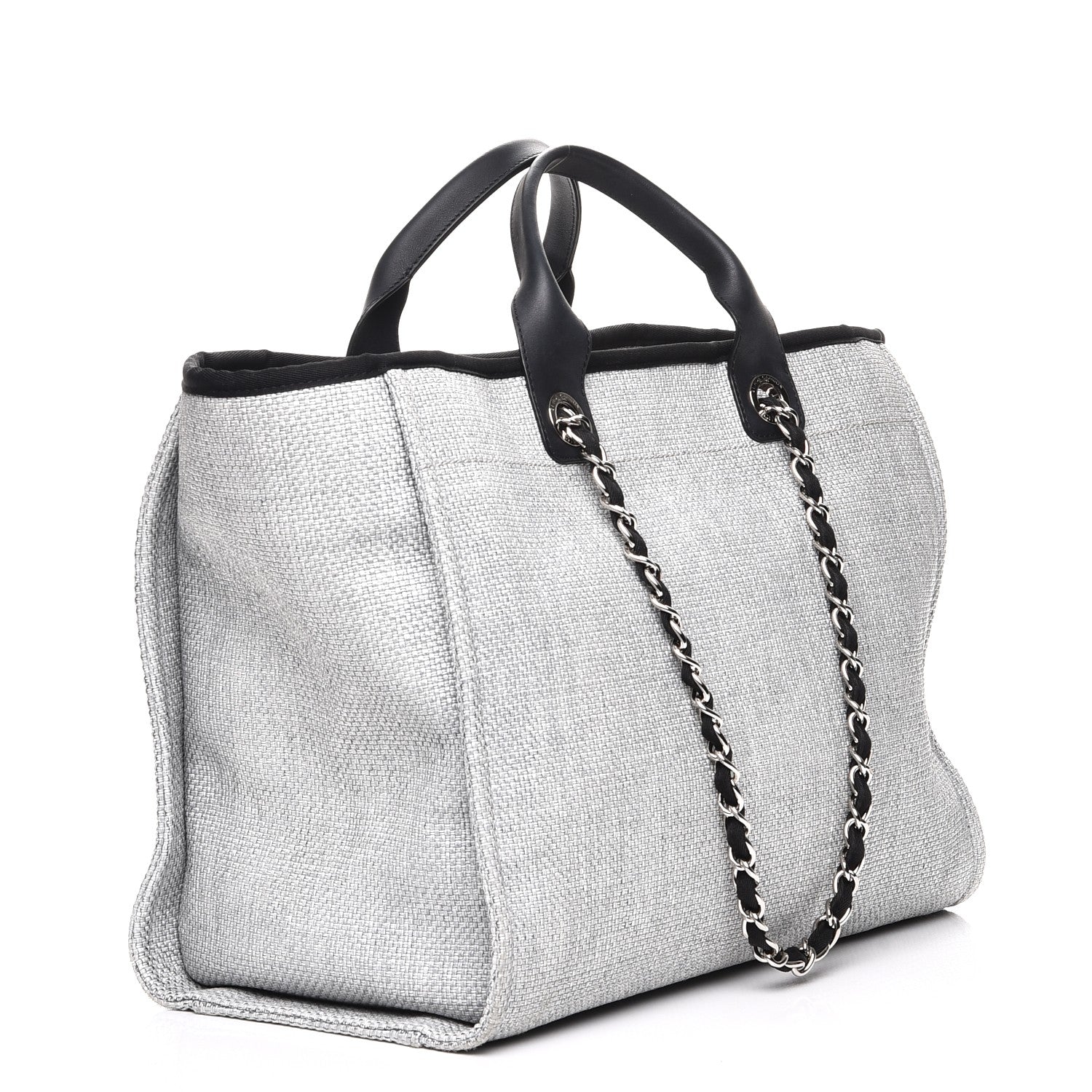 Chanel Canvas Large Deauville Tote Grey 4 of 12