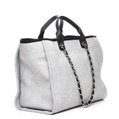 Chanel Canvas Large Deauville Tote Grey 4 of 12