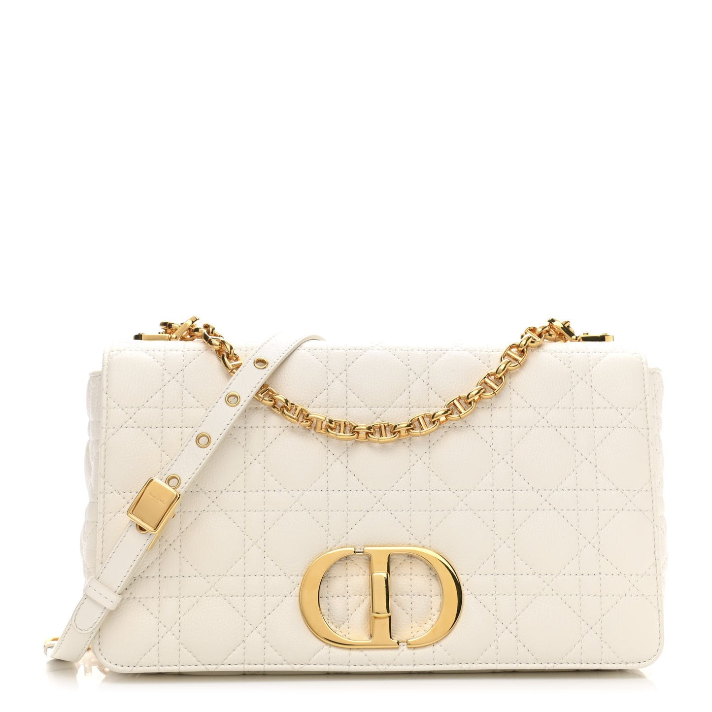 Lambskin Cannage Large Caro Bag Ivory