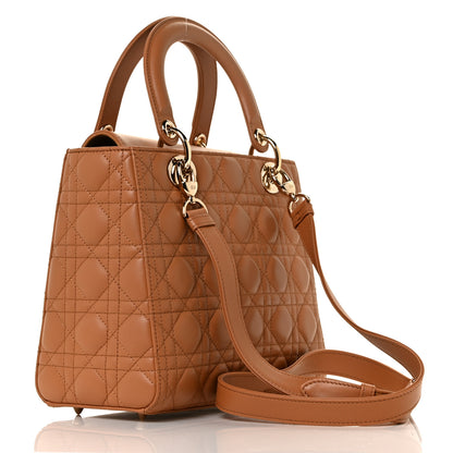 Christian Dior Lambskin Cannage Medium Lady Dior Amber 3 of 9