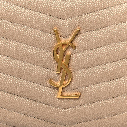 Saint Laurent Grain De Poudre Matelasse Monogram Mini Lou Camera Bag Dark Beige 8 of 11