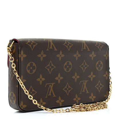 Louis Vuitton Monogram Pochette Felicie Chain Wallet Fuchsia 4 of 14
