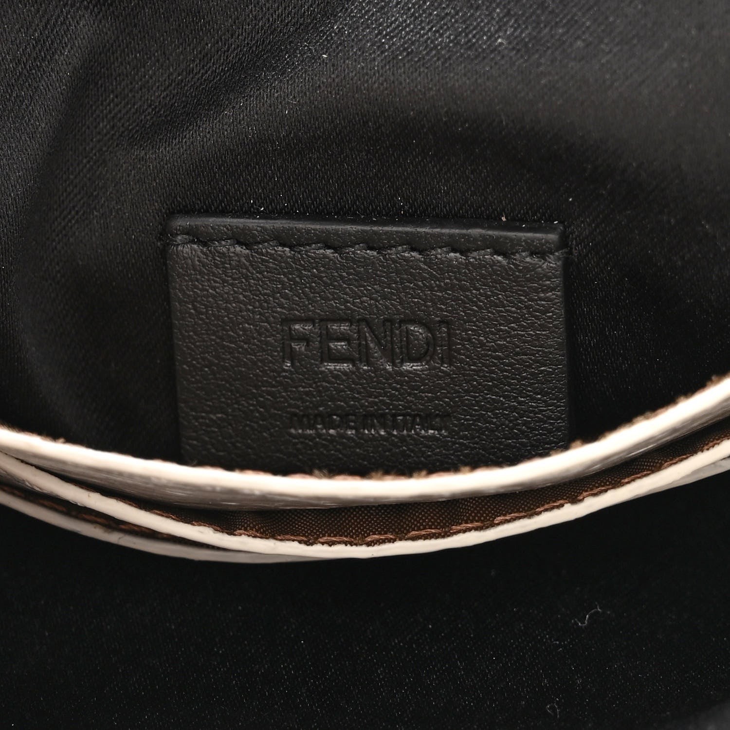 Fendi Satin Sequin Paillettes Elaphe Plexiglass Mini Baguette 1997 Black Avorio 6 of 12