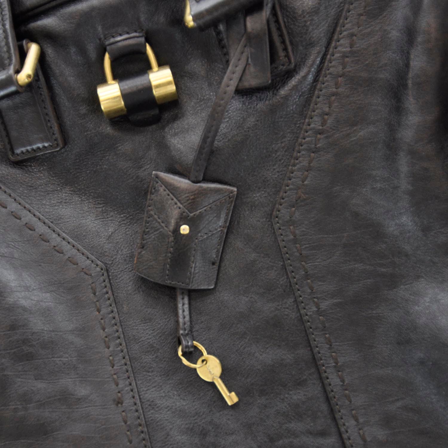 Saint Laurent Leather Muse Tote Brown 11 of 11