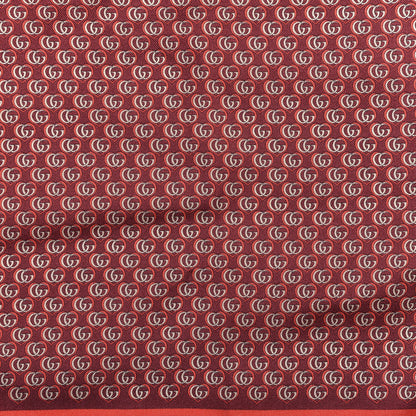 Gucci Silk Interlocking G Heart Square Scarf Red 2 of 4