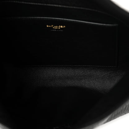 Saint Laurent Grained Lambskin Cassandre Envelope Pouch Black 5 of 9