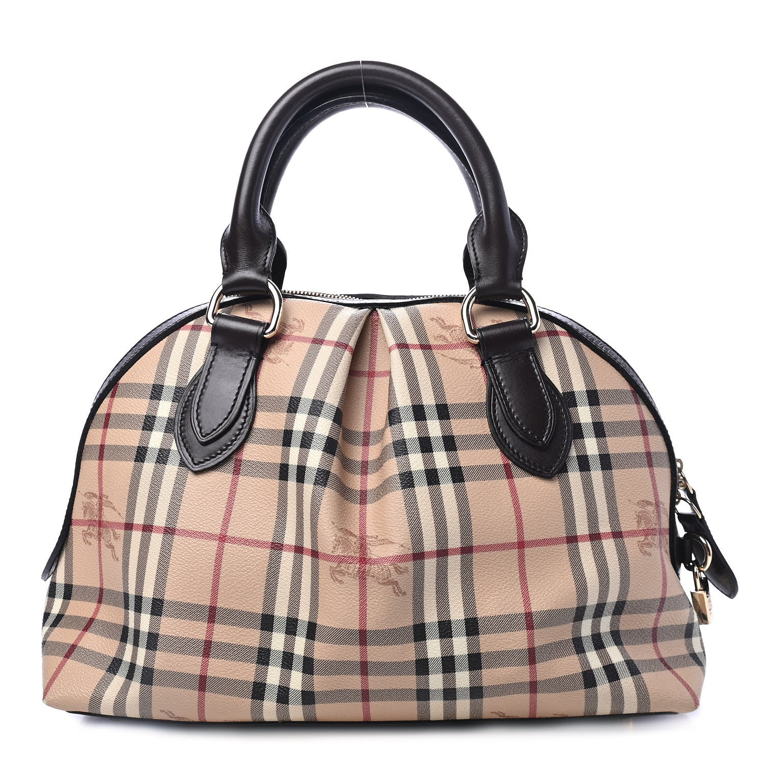Burberry Haymarket Check Thornley Satchel Chocolate 1 of 4