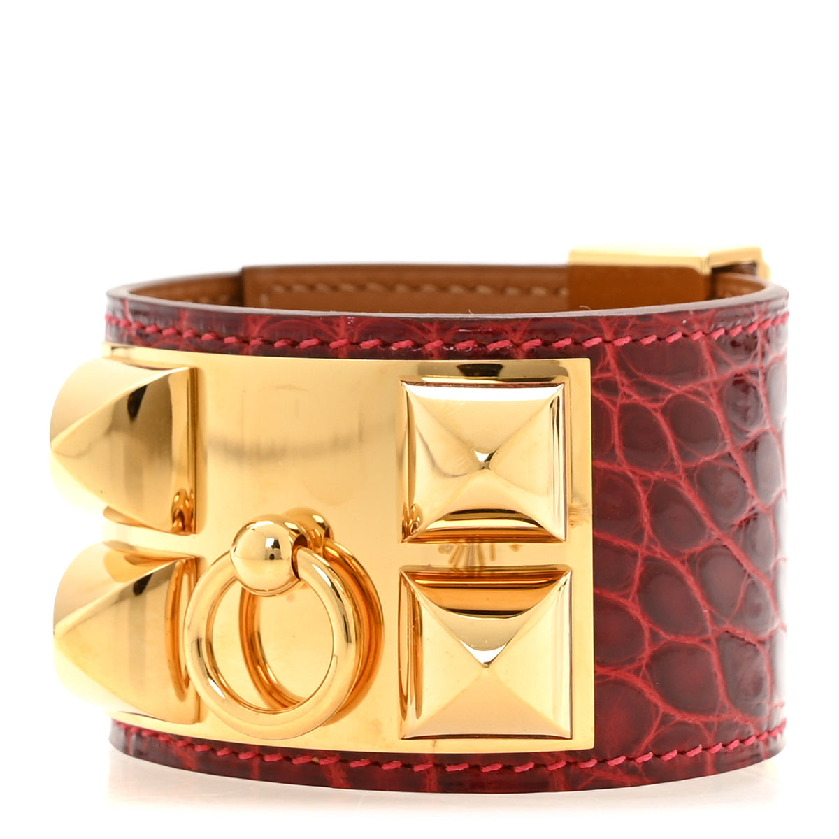 Shiny Alligator Collier De Chien CDC Bracelet S Rouge H