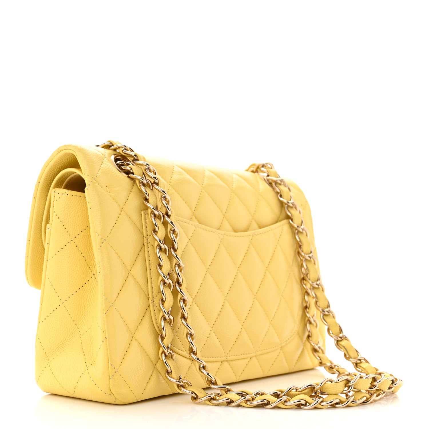 Chanel Caviar Quilted Small Double Flap Yellow 3 of 10