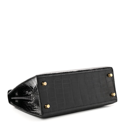 Hermes Shiny Alligator Kelly Sellier 25 Black 4 of 14