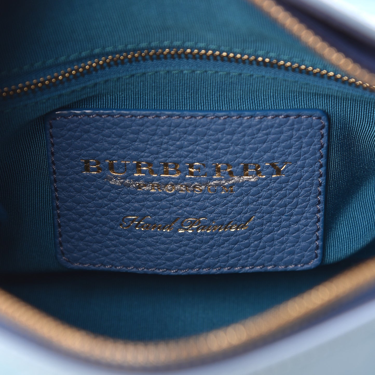 Grained Calfskin Little Bee Bowling Bag Blue