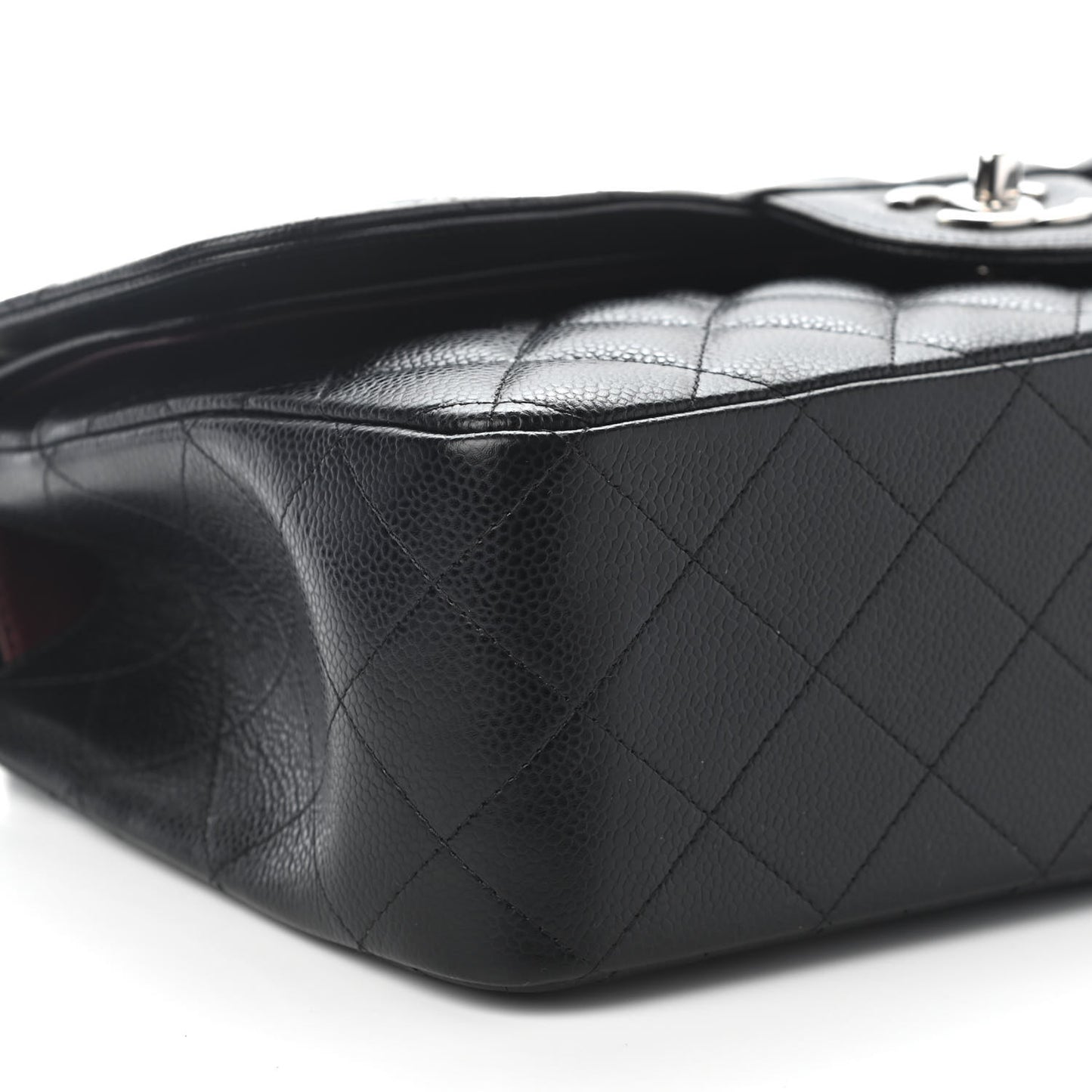Caviar Quilted Jumbo Double Flap Black