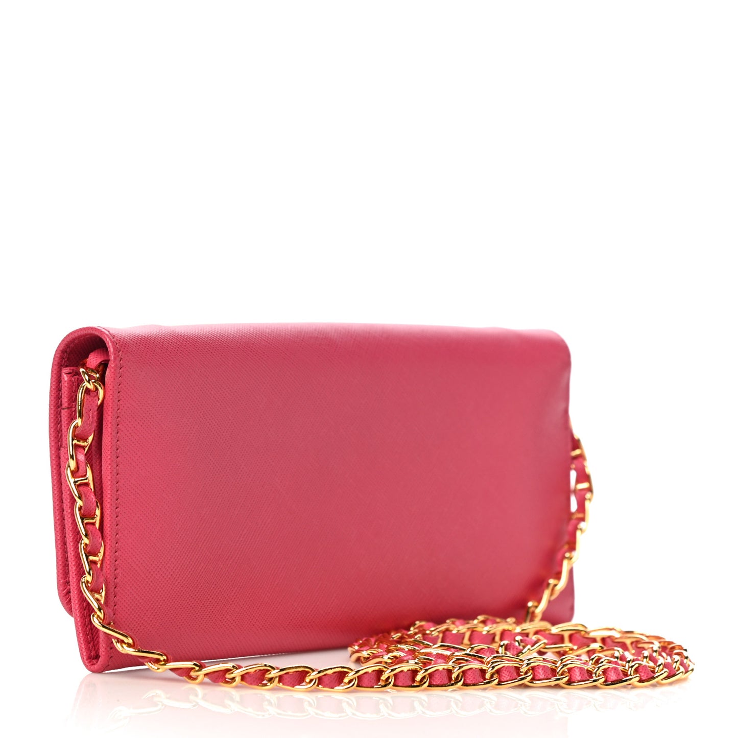 Saffiano Metal Oro Chain Wallet Peonia