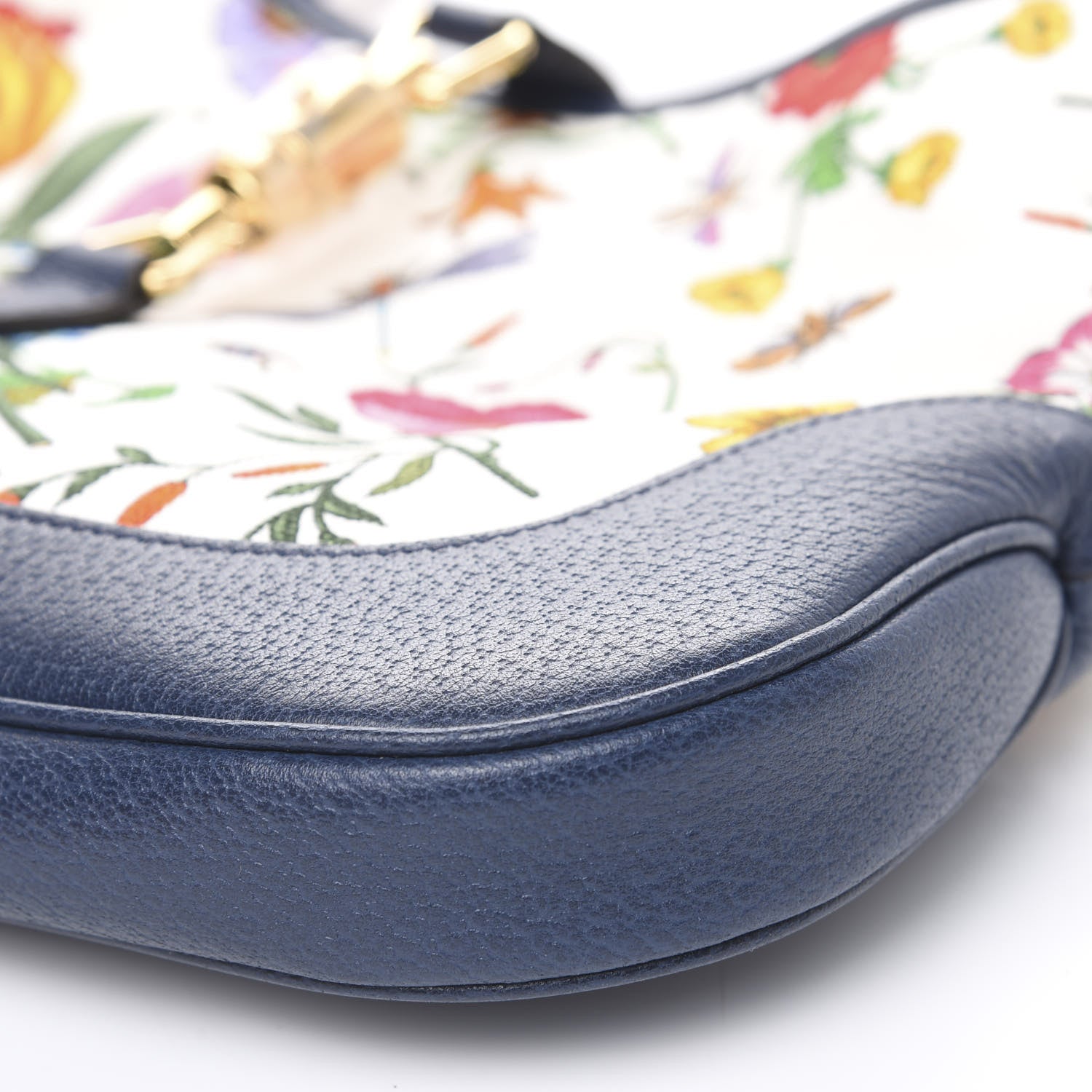 Gucci Canvas Flora Medium Jackie Hobo Blue Agata 5 of 8