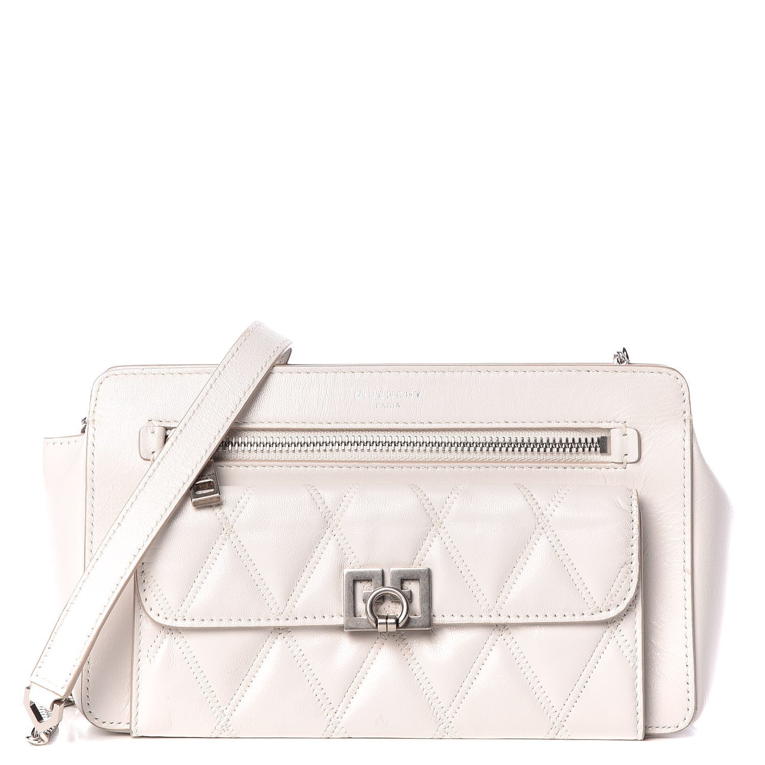Givenchy Goatskin Quilted Pocket Crossbody Off White 1 of 10