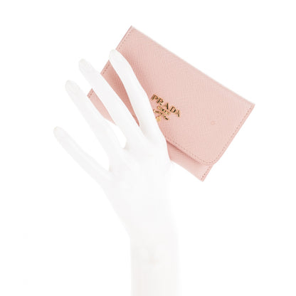 Prada Saffiano Metal Flap Card Holder Orchidea 2 of 7