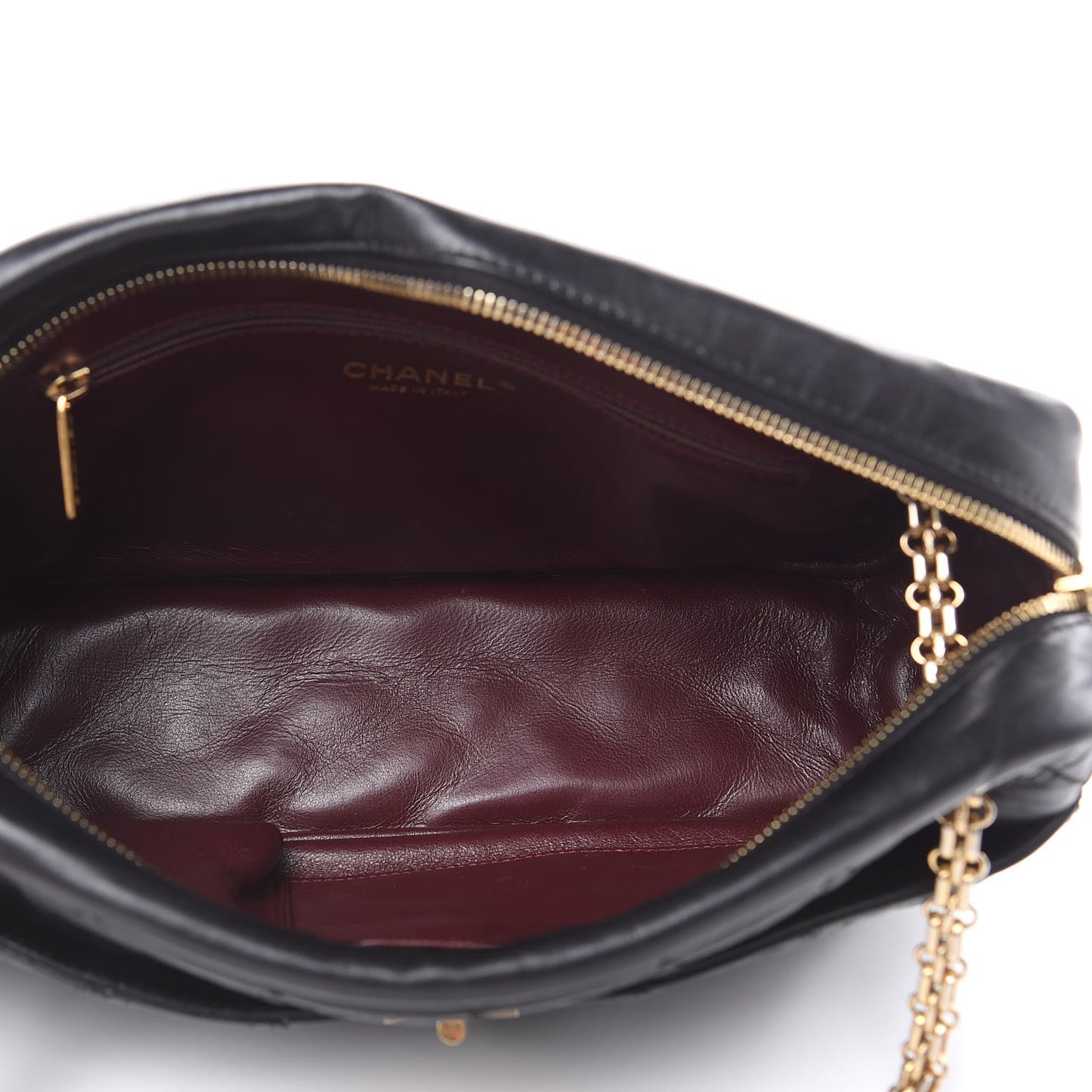 Aged Calfskin Quilted Medium Reissue Camera Case Black
