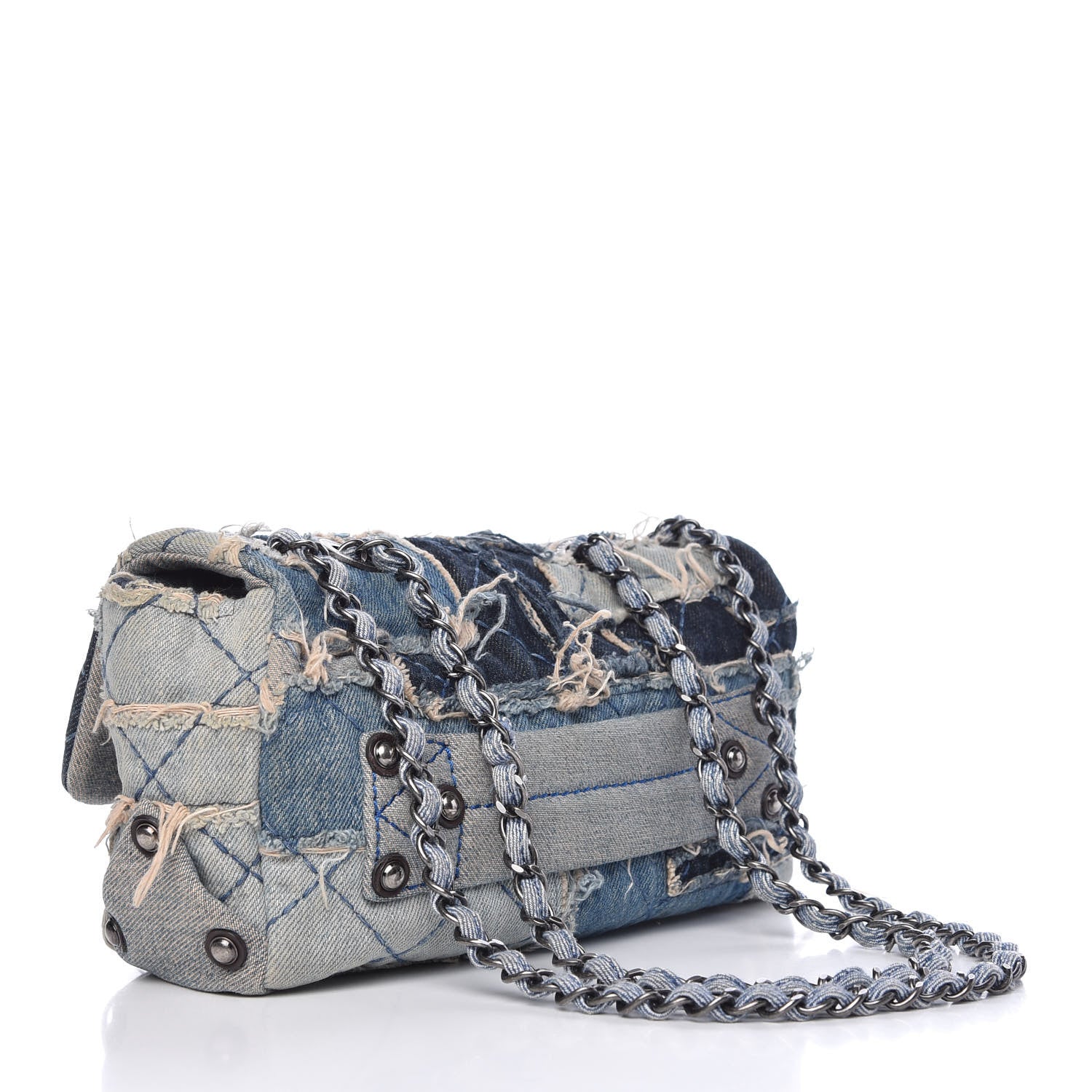Chanel Denim Patchwork Paris Dallas Single Flap Blue 3 of 9