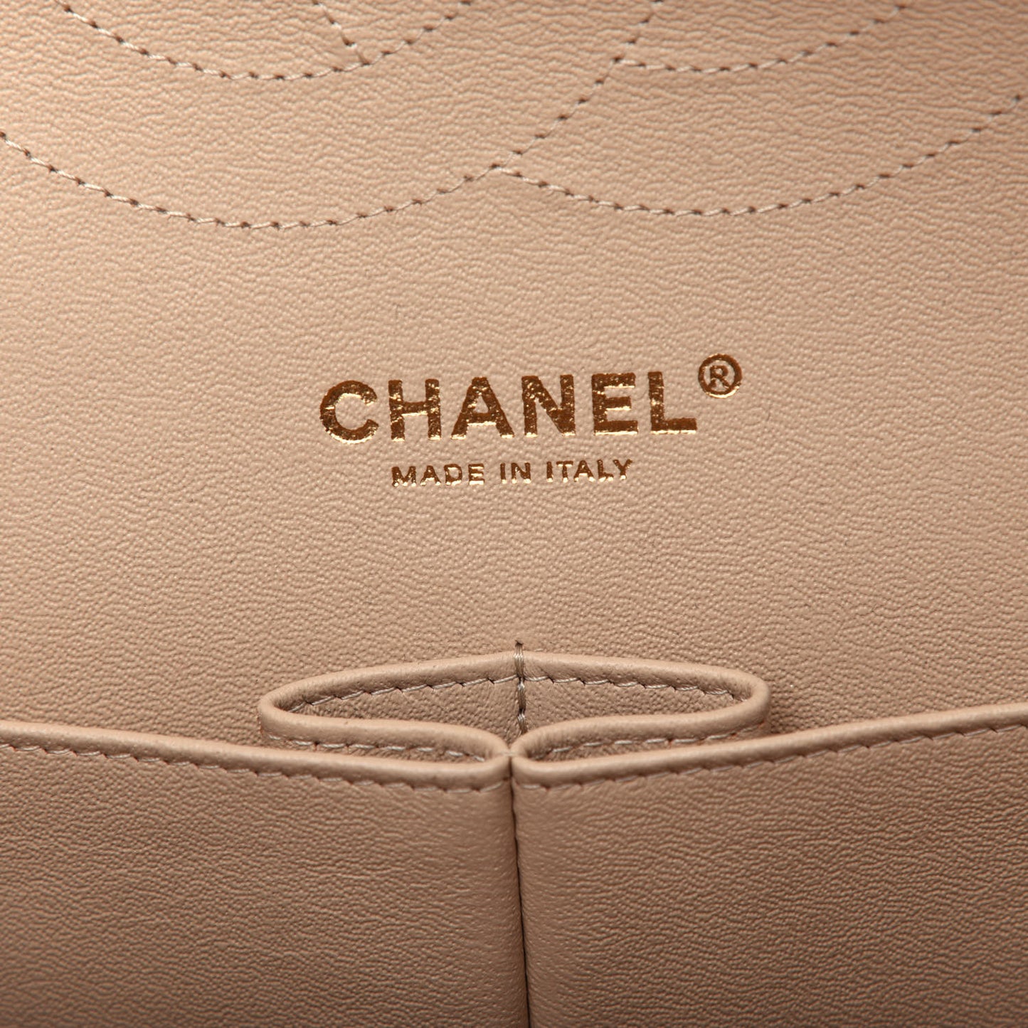 Caviar Quilted Jumbo Double Flap Light Beige