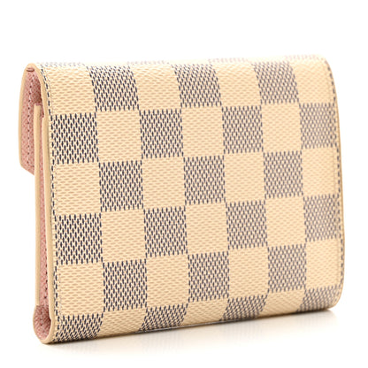 Louis Vuitton Damier Azur Victorine Wallet Rose Ballerine 3 of 8
