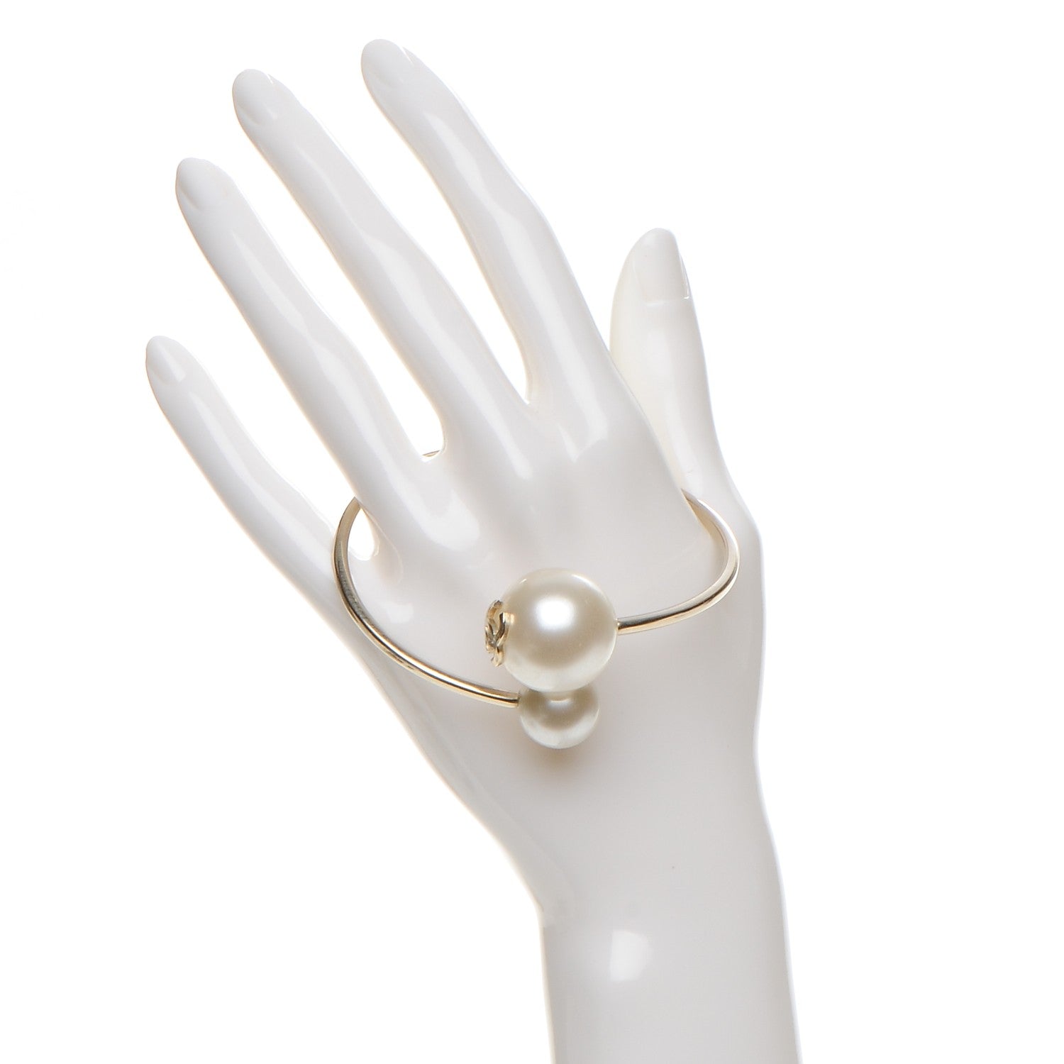 Chanel Double Pearl Cuff Gold 2 of 5