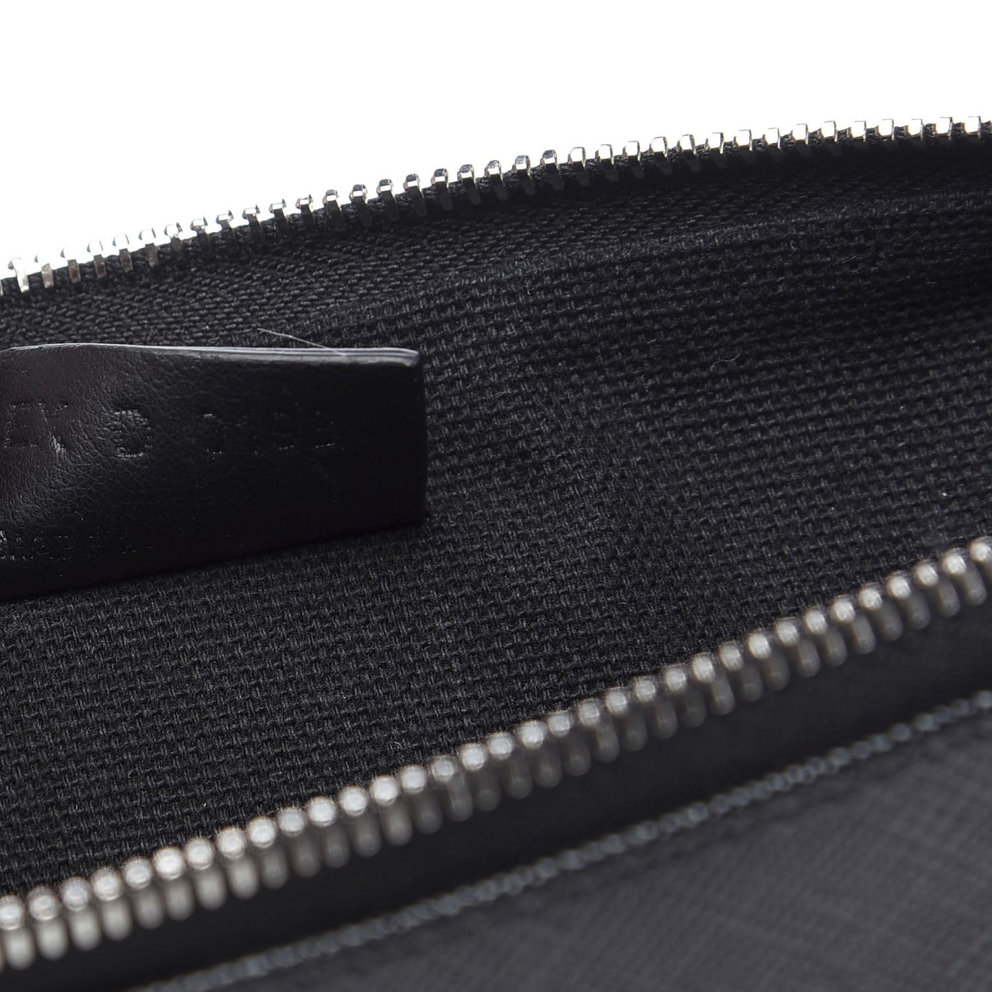 Coated Canvas Medium Print Zip Pouch Black