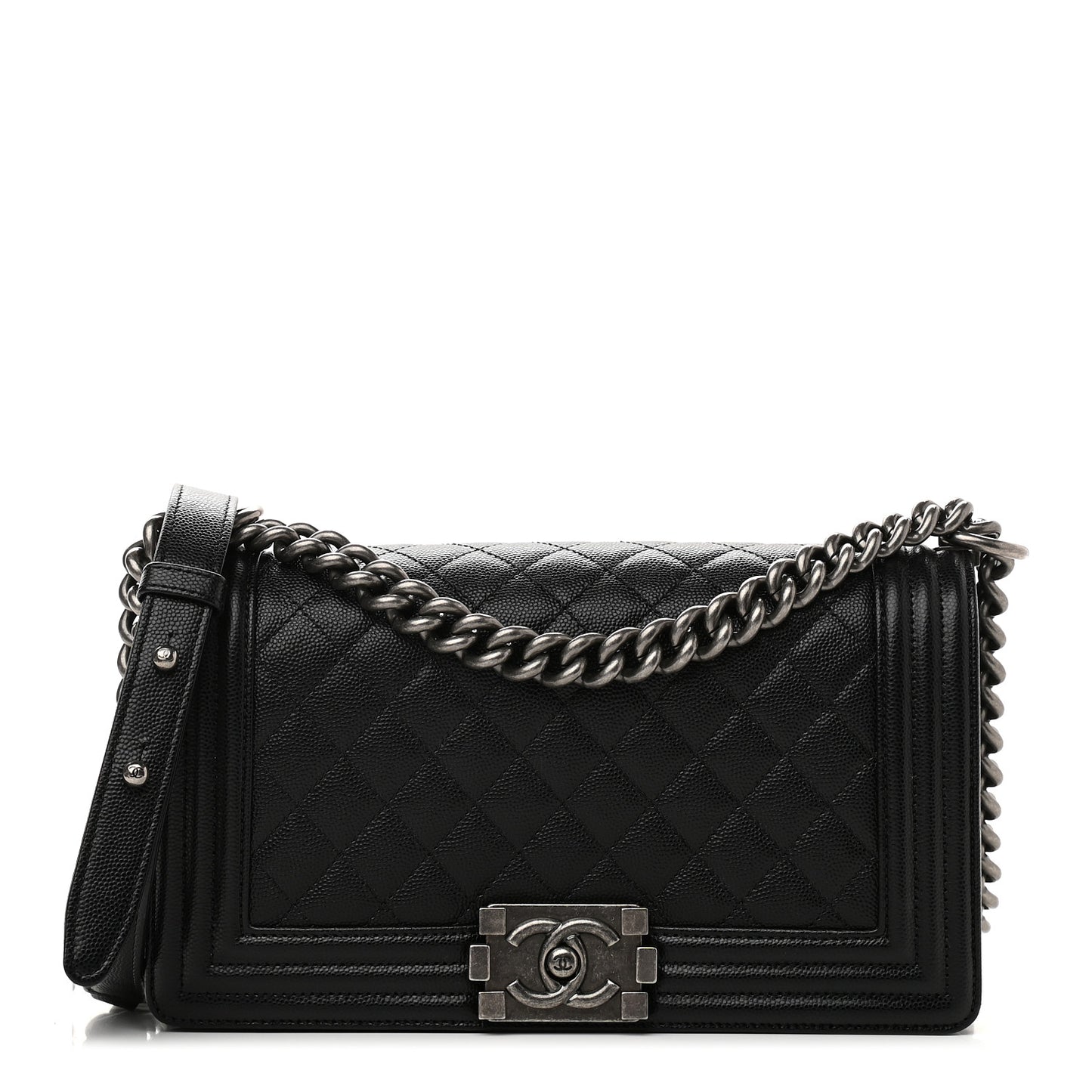Caviar Quilted Medium Boy Flap Black