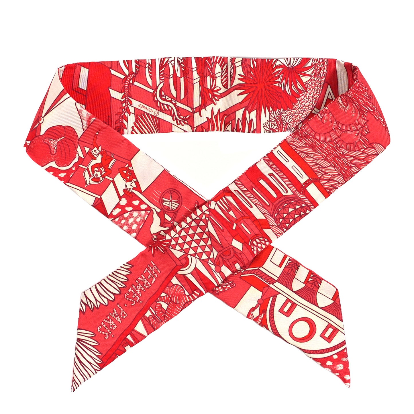 Silk Animapolis Twilly Rouge White