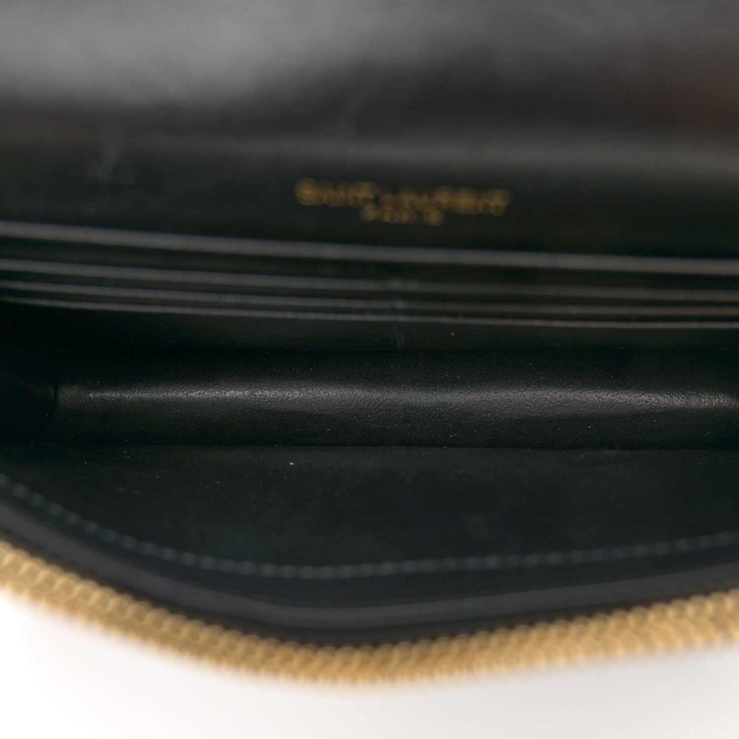Saint Laurent Calfskin Crocodile Embossed Kate Monogram Tassel Chain Wallet Black 5 of 11