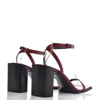 Balenciaga Calfskin Square Toe Sandals 37 Red Black 4 of 8