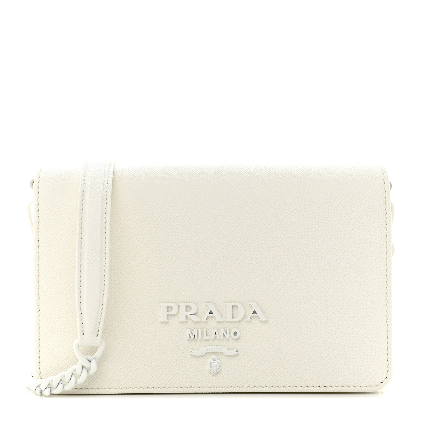 Saffiano Lux Crossbody Bag White