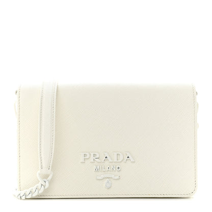 Prada Saffiano Lux Crossbody Bag White 1 of 12