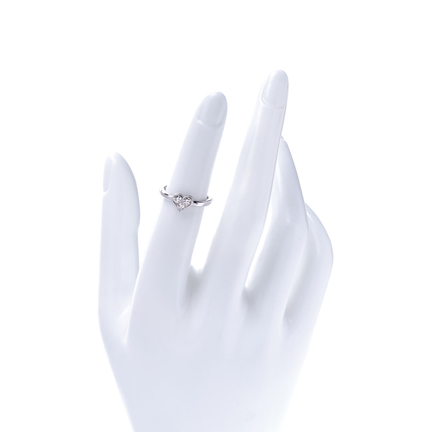Platinum Diamond Hearts Ring 49 4.75