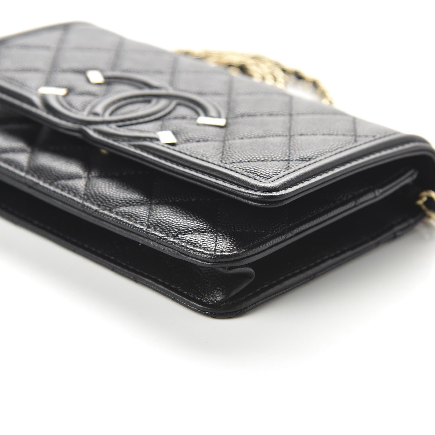 Chanel Caviar Quilted CC Filigree Wallet On Chain WOC Black 7 of 12
