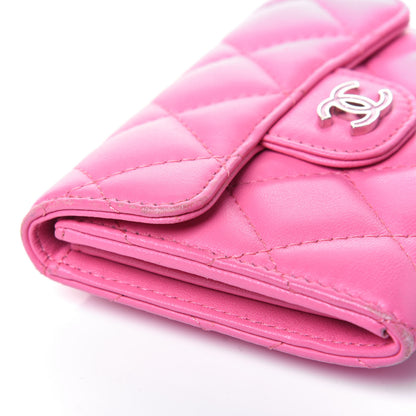Chanel Lambskin Quilted Flap Card Holder Wallet Pink 16 of 18