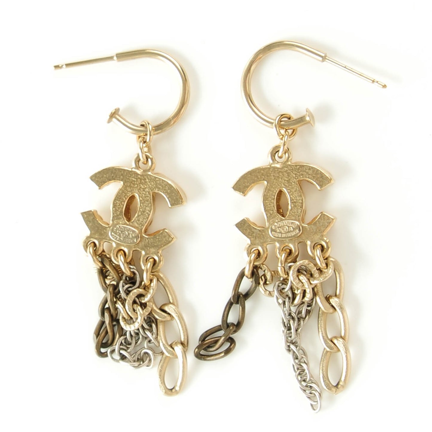 CC Chain Drop Earrings Gold